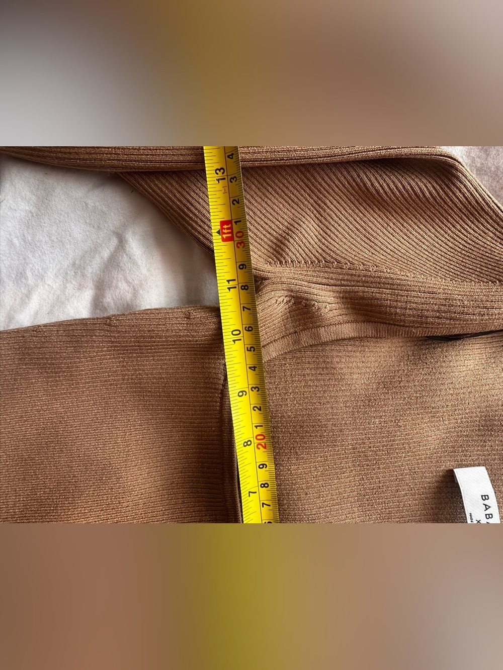 Aritzia Babaton Minimalist Ribbed Square Neck Knit Top Brown XXS - Picture 9 of 14